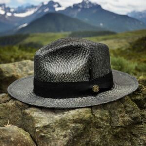 MEN'S BRUNO CAPELO ESCOBAR SHANTUNG STRAW 2.75" SNAP BRIM FEDORA HAT. ES-640.